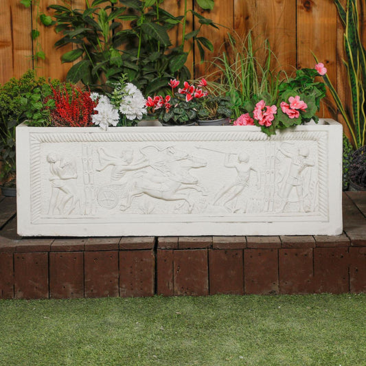Gladiator Design White Stone Planter Trough 