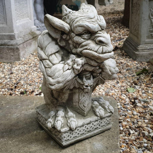 Gothic Stonecast Sword Gargoyles Statues