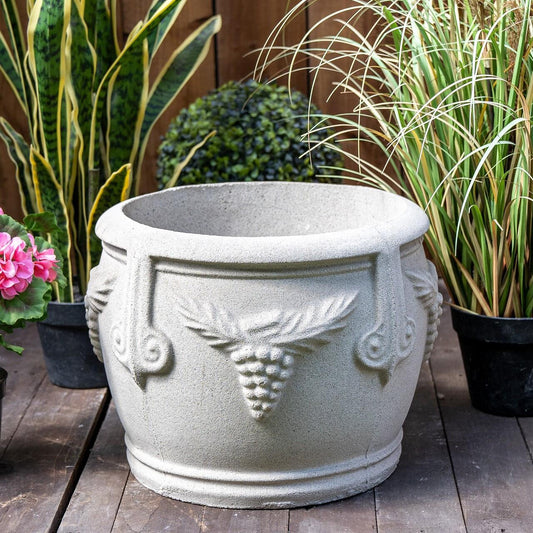 Grape patterned Sandstone Planter Pot