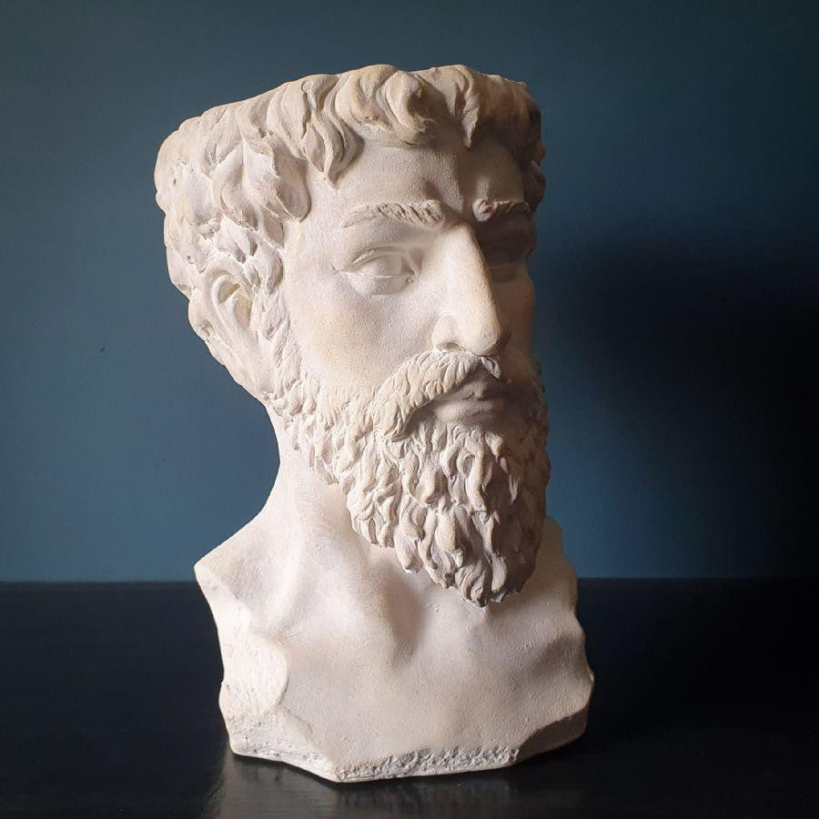 Greek Style Faux Stone Man Planter Home Decor Garden Ornament