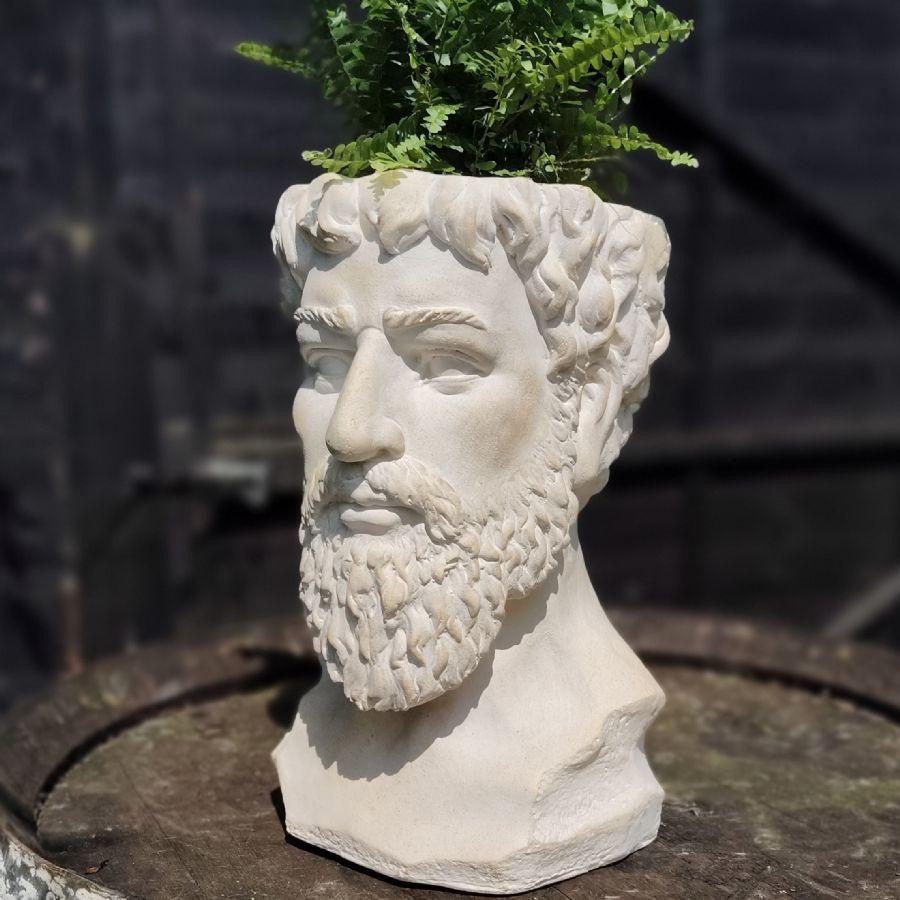 Greek Style Faux Stone Man Planter Home Decor Garden Ornament