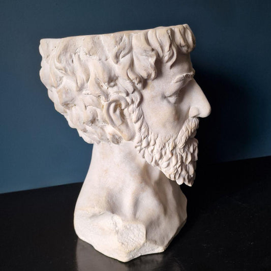Greek Style Faux Stone Man Planter Home Decor Garden Ornament