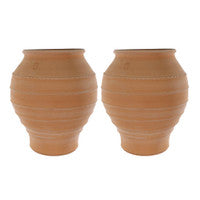 Handcrafted Pair of Koronios Mediterranean Terracotta Pots