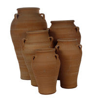 Handcrafted Pair of Traditional Cretan Pithos Terracotta Pots