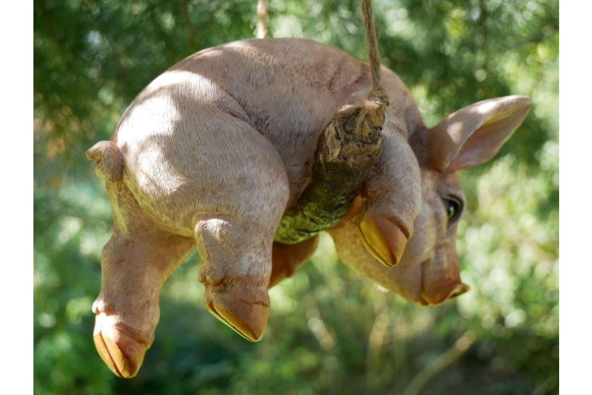 Hanging Pig Outdoor Ornament