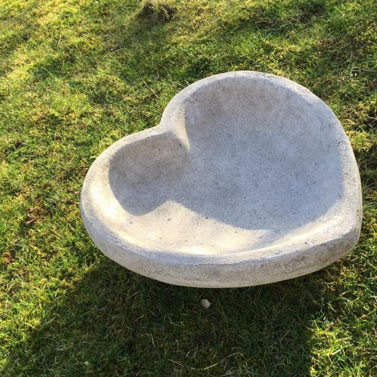 Heart shaped Floor level Large Birdbath / Birdfeeder