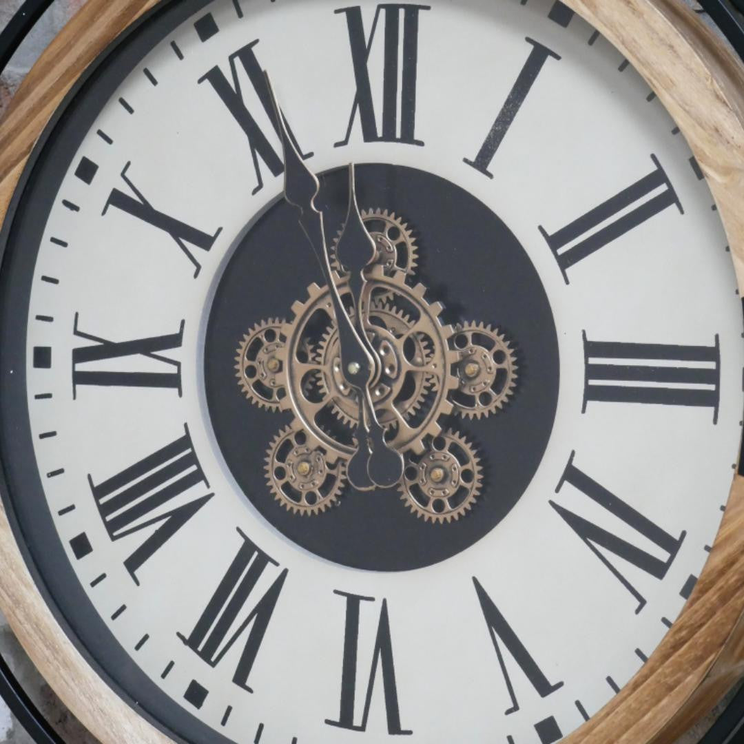 Industrial Clock With Cogs Wall mounted Home Decor