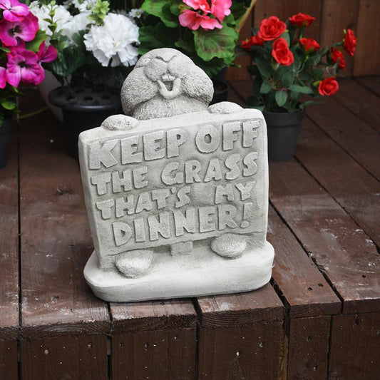 Keep off the Grass Bunny Garden Ornament