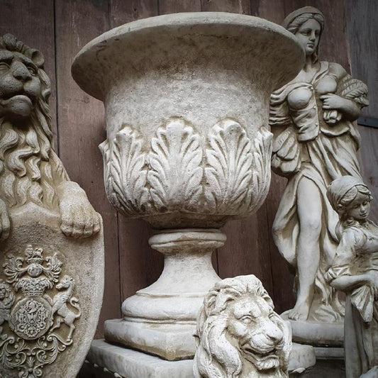 Large Acanthus Leaf Design sandstone Garden Vase