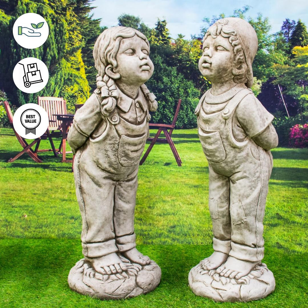 Large Boy and Girl Young Love Garden Ornament