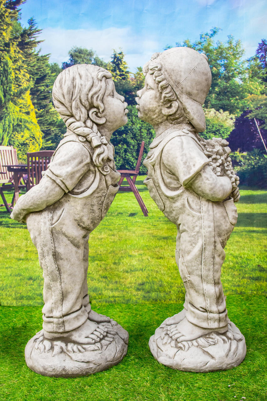 Large Boy and Girl Young Love Garden Ornament