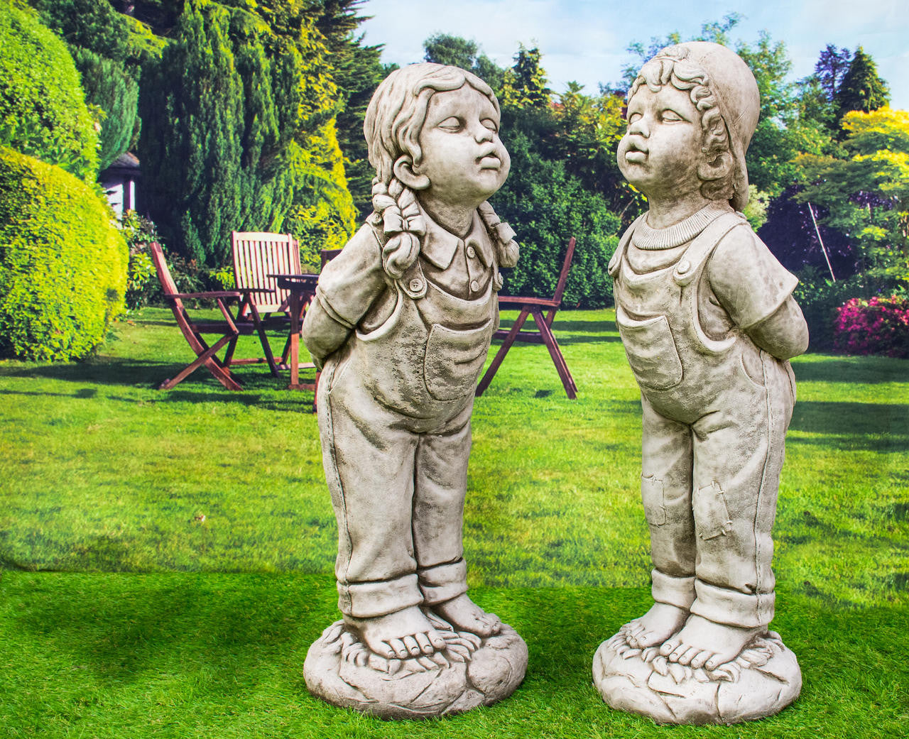 Large Boy and Girl Young Love Garden Ornament