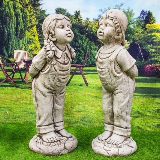 Large Boy and Girl Young Love Garden Ornament
