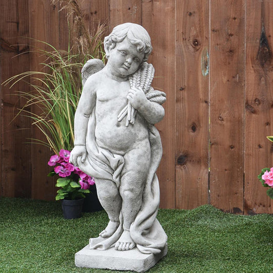 Large Cherub Statue Autumn Edition