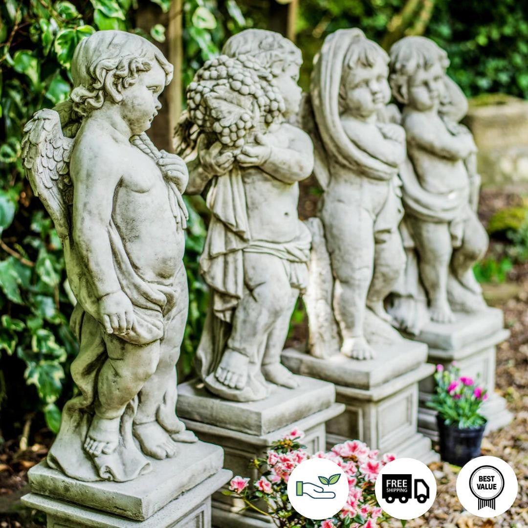 Large Cherubs Statue Four Seasons with Square Plinths