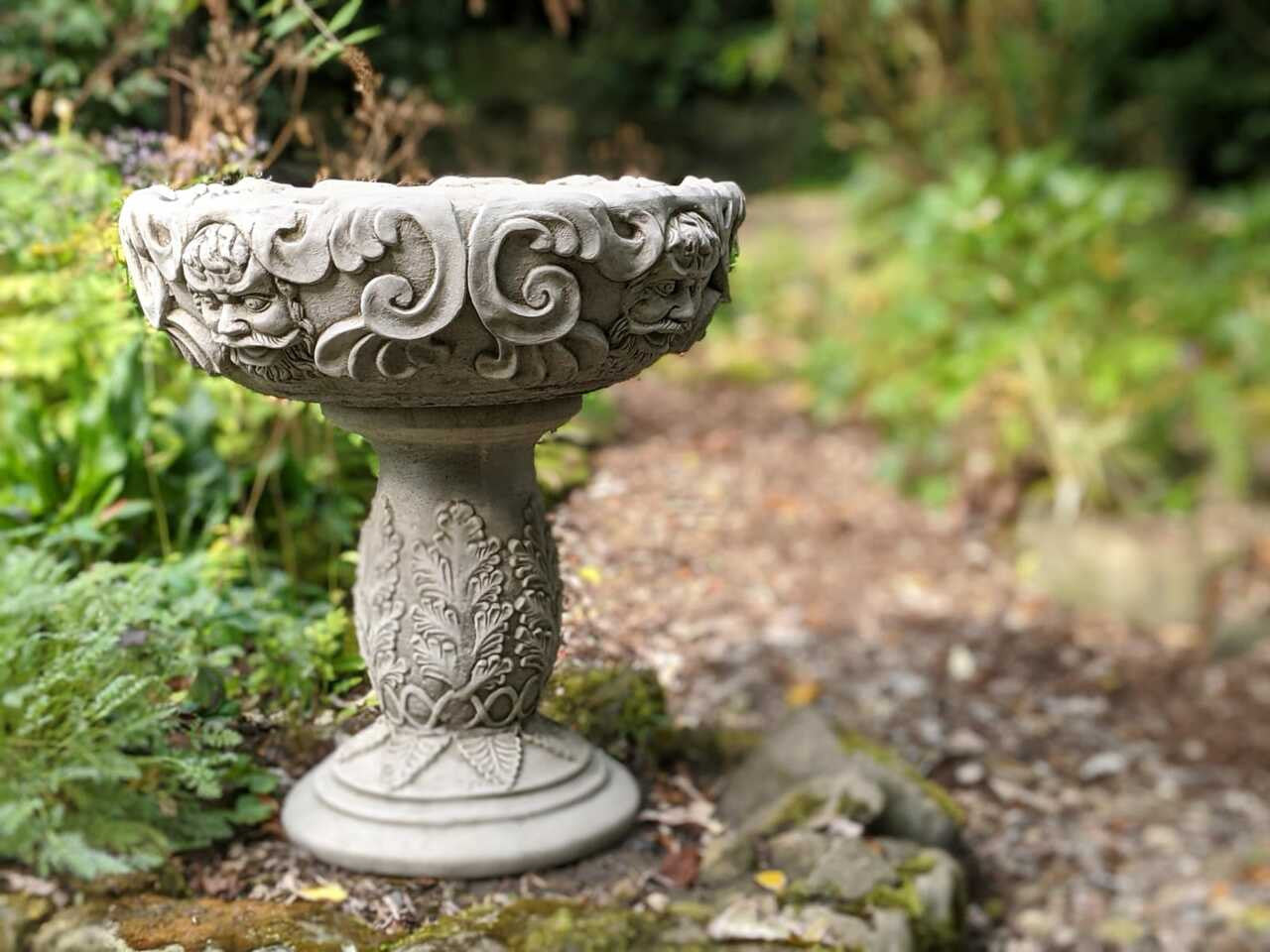 Large Detailed Stone Cast Gothic Vase Planter