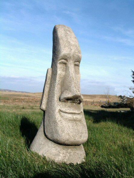 Large Easter Island Moai Head Garden Statue