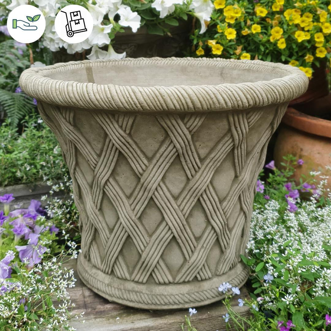 Large Elizabethan Woven Wicker Design Garde Pot