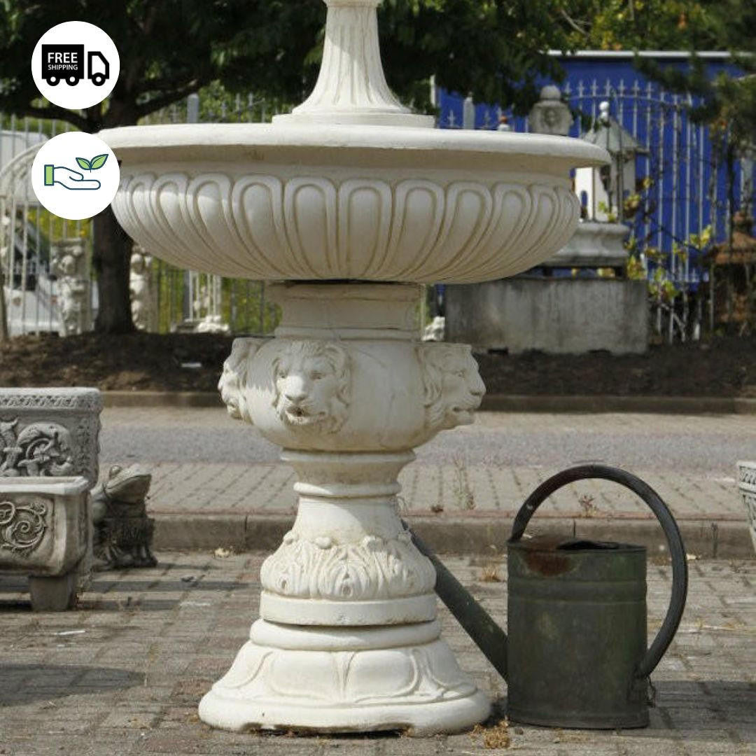Large Lion Head 2 Tier Fountain