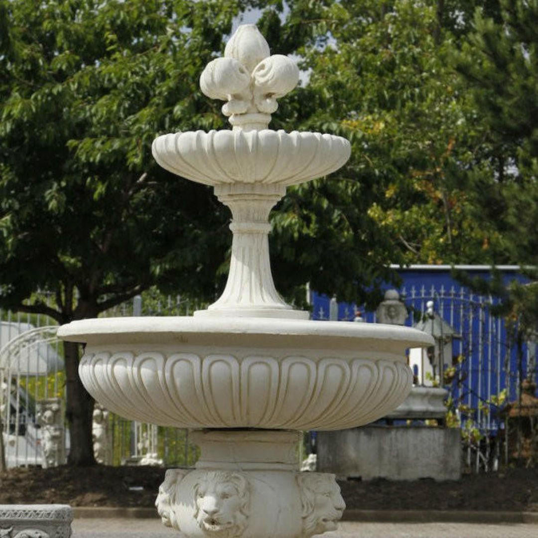 Large Lion Head 2 Tier Fountain