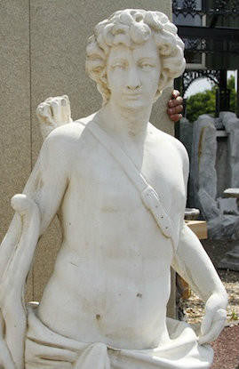 Large Male Hunter With Bow and Arrow  Stone Cast Statue
