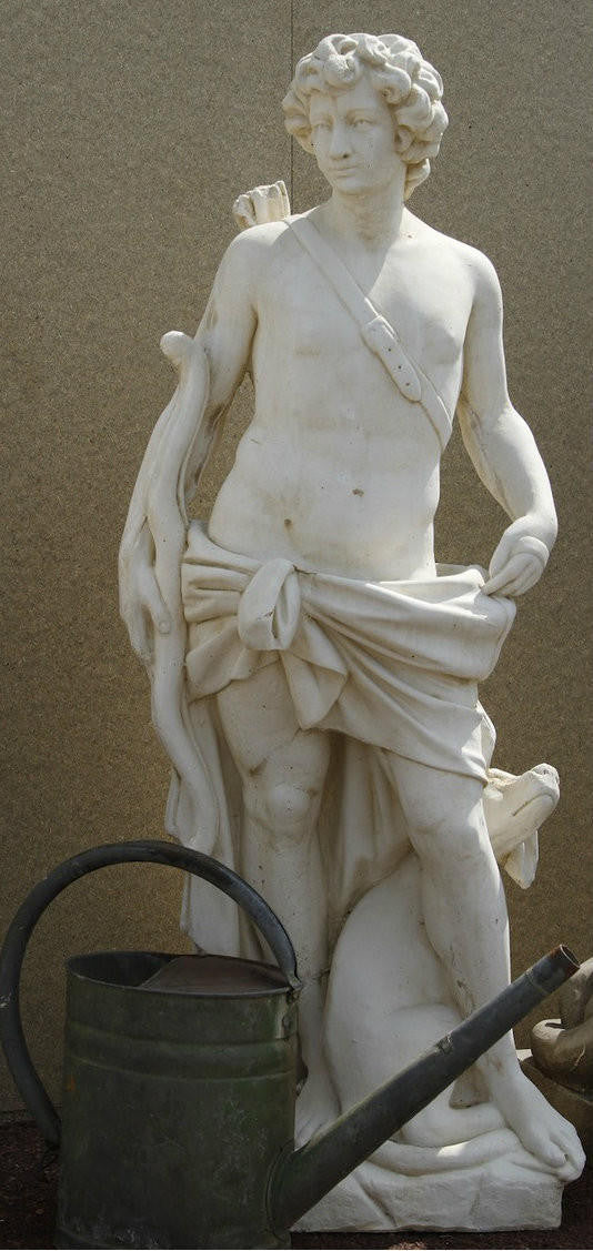Large Male Hunter With Bow and Arrow  Stone Cast Statue