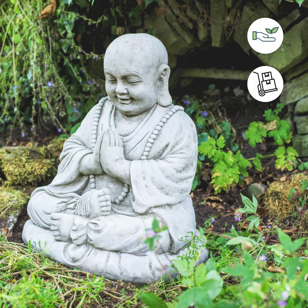 Large Meditating Monk Garden Ornament