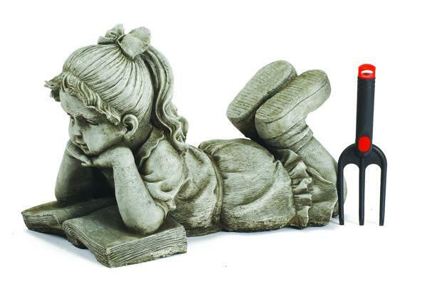 Large Reading Boy and Girl Garden Ornament