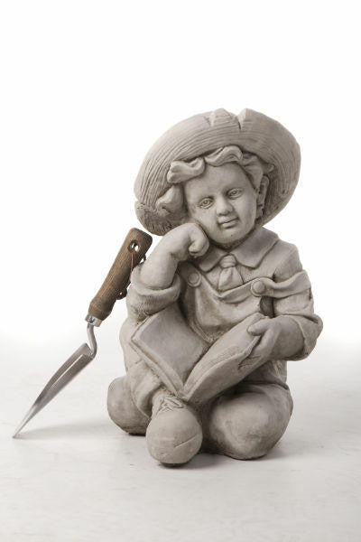 Large Reading Boy and Girl Statues in Sitting pose