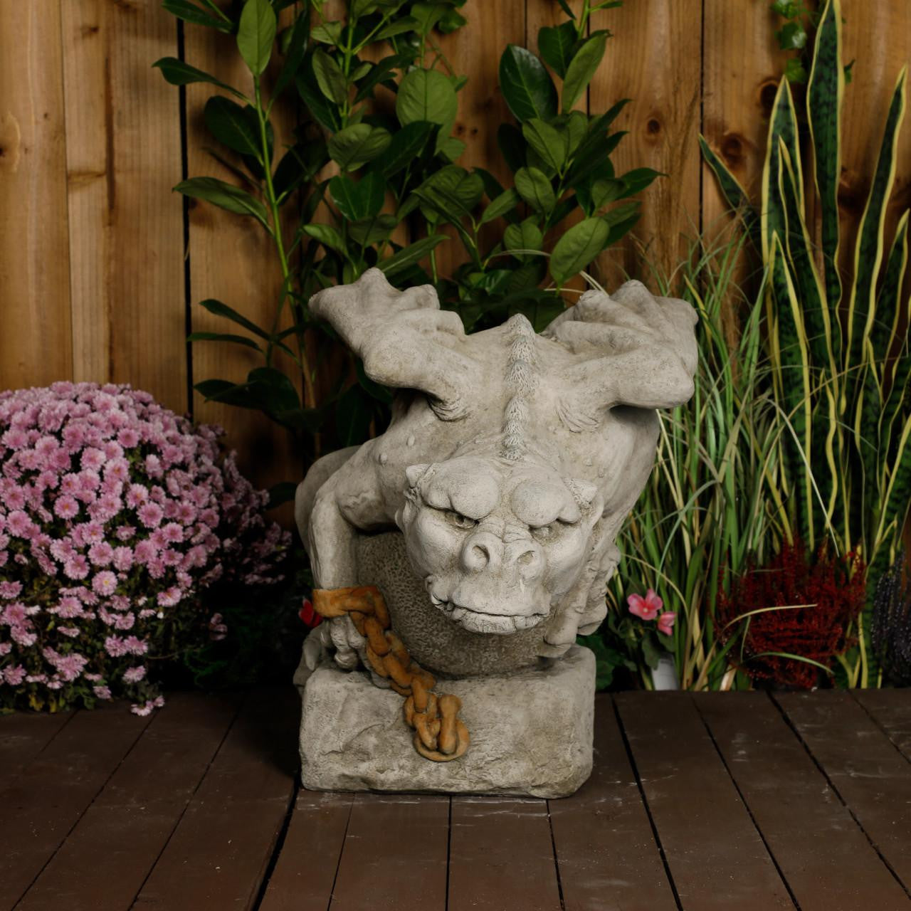 Large Chained Gargoyle Guardian Statue