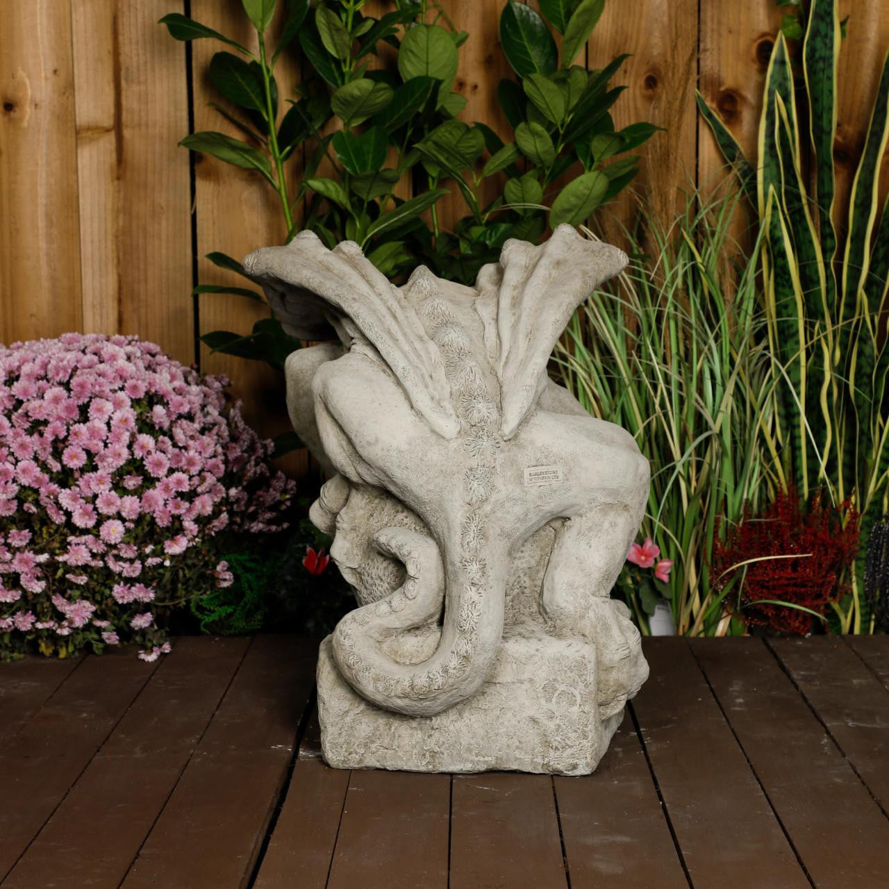 Fearsome and Large Guardian Gargoyle on Ball Statue