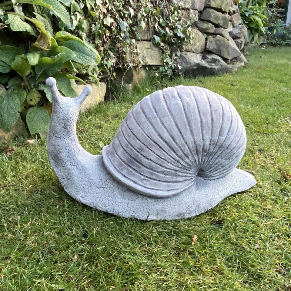 Large Stone Cast Snail Garden Ornament