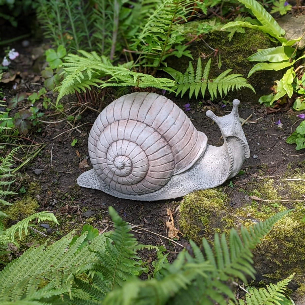 Large Stone Cast Snail Garden Ornament