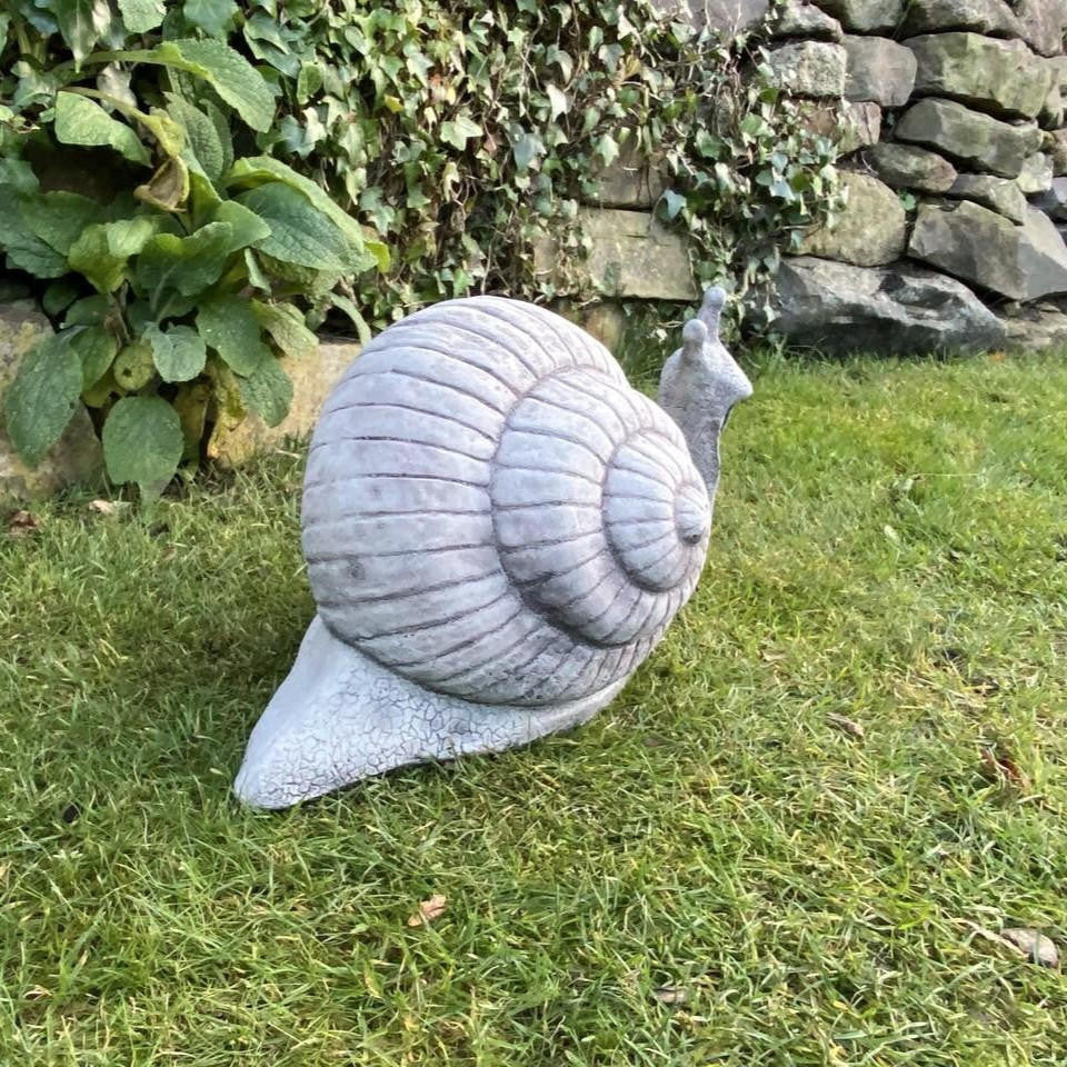 Large Stone Cast Snail Garden Ornament
