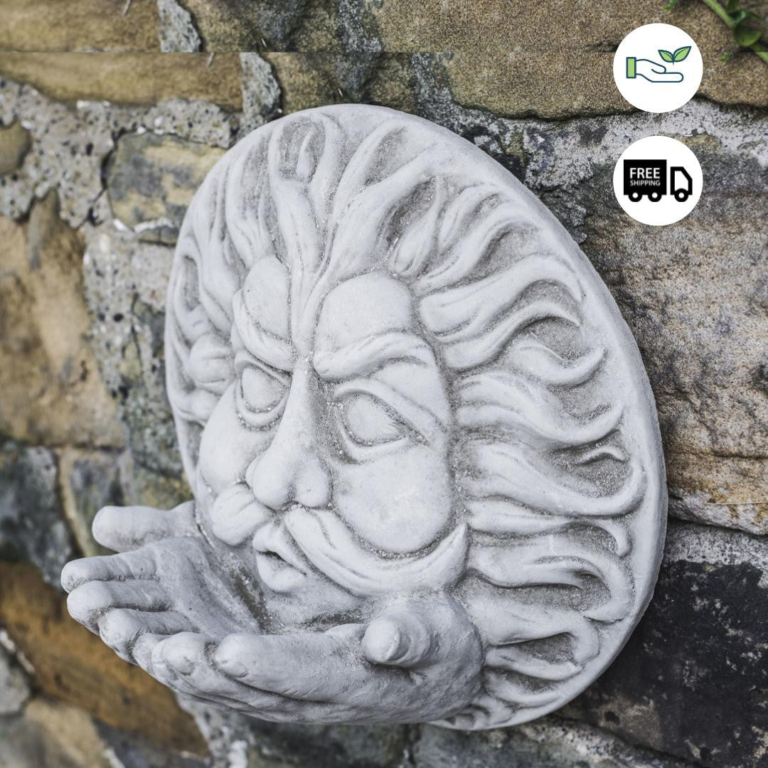 Large Stone Cast Wind Wall Plaque