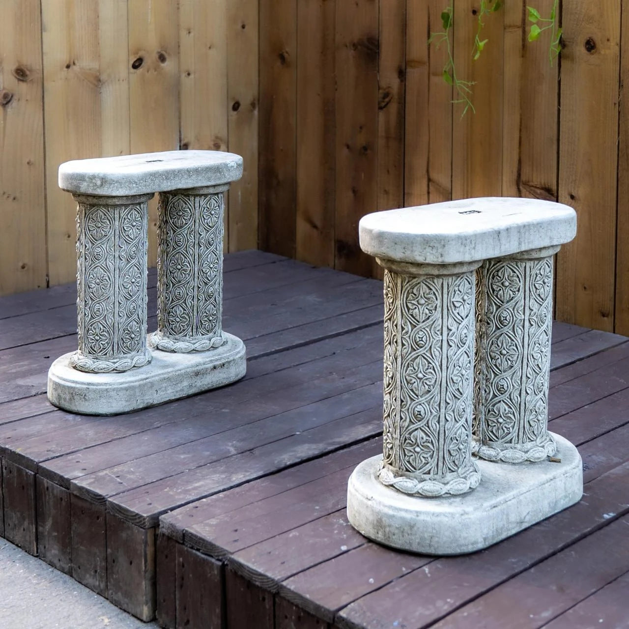 Large Stone Ornate Garden Bench Seat