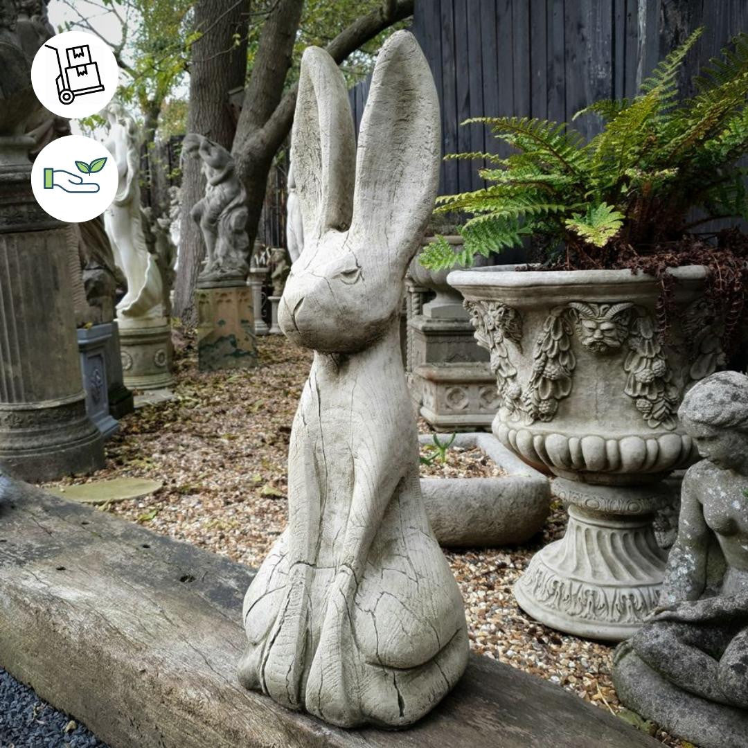 Large Stone 'Rustic Hare' Garden Sculpture