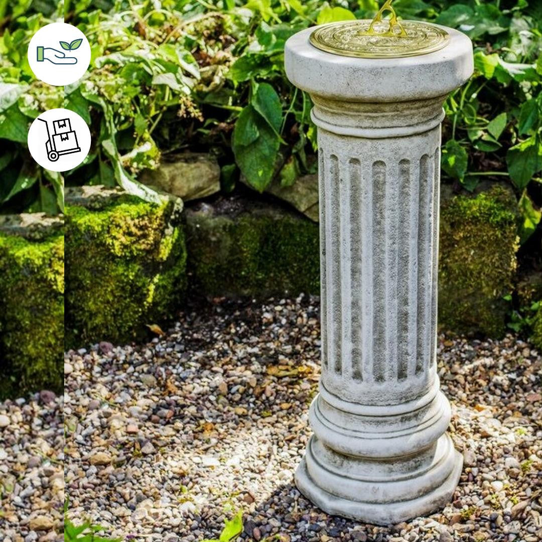 Large Sundial On Classic Stone Column