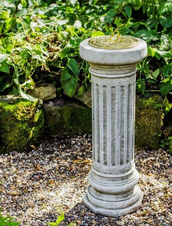 Large Sundial On Classic Stone Column