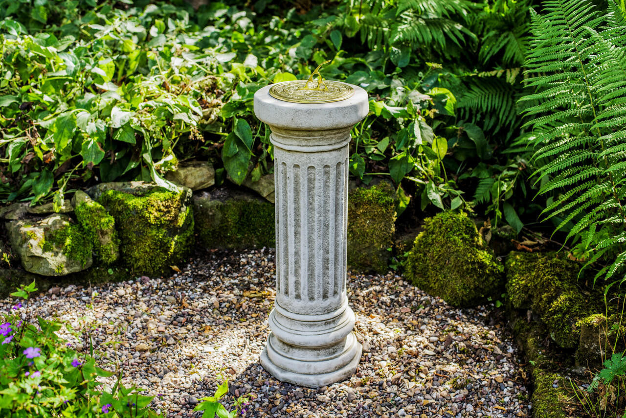 Large Sundial On Classic Stone Column