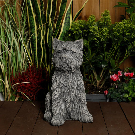 Large Terrier Dog Stone Cast Ornament 
