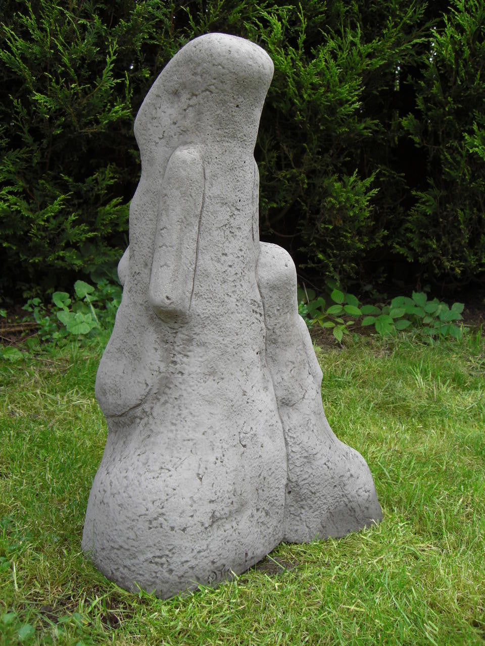 Large Twin Easter Island Moai Head Statue