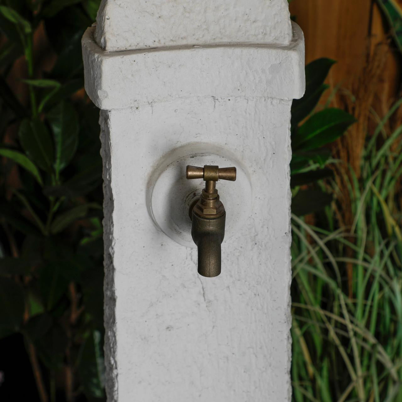 Large White Stone Fountain with carved Base