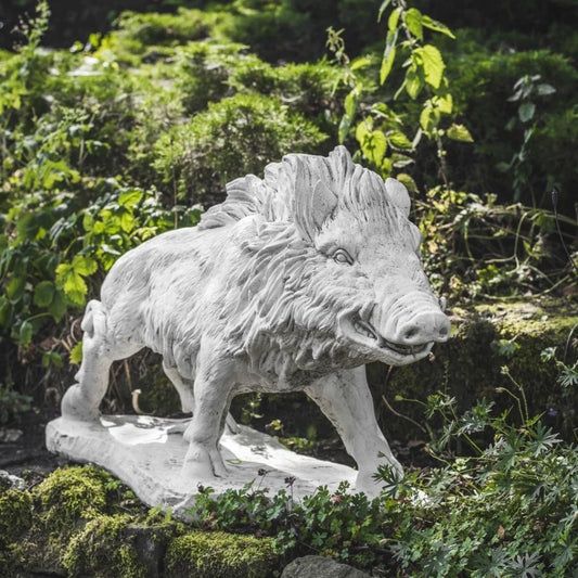 Large wild boar stone statue