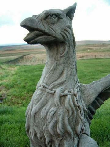 Large Winged Stone Griffin Ornament Gargoyle Gryphon Style