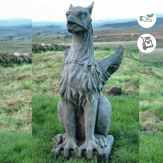Large Winged Stone Griffin Ornament Gargoyle Gryphon Style