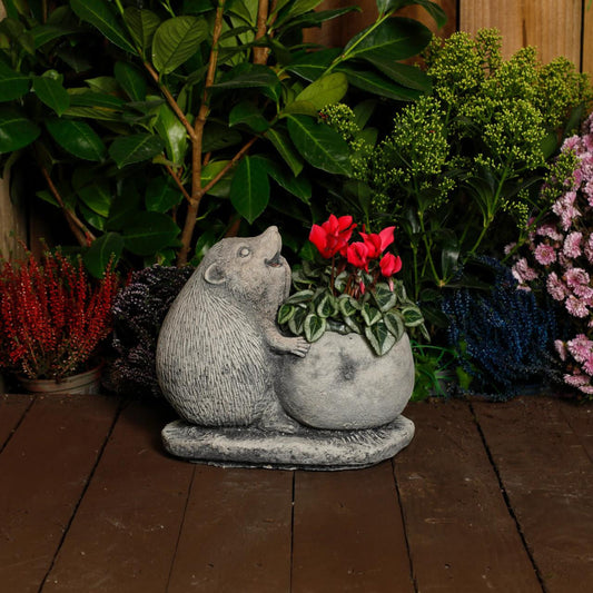 Lovely Small Hedgehog Stone Pot 