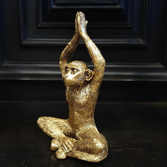Meditating Lord with Hand Up Yoga Monkey Figurine Home Decor
