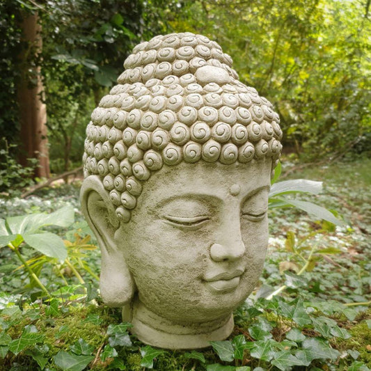 Medium Buddha Head  Garden Statue Garden Ornament