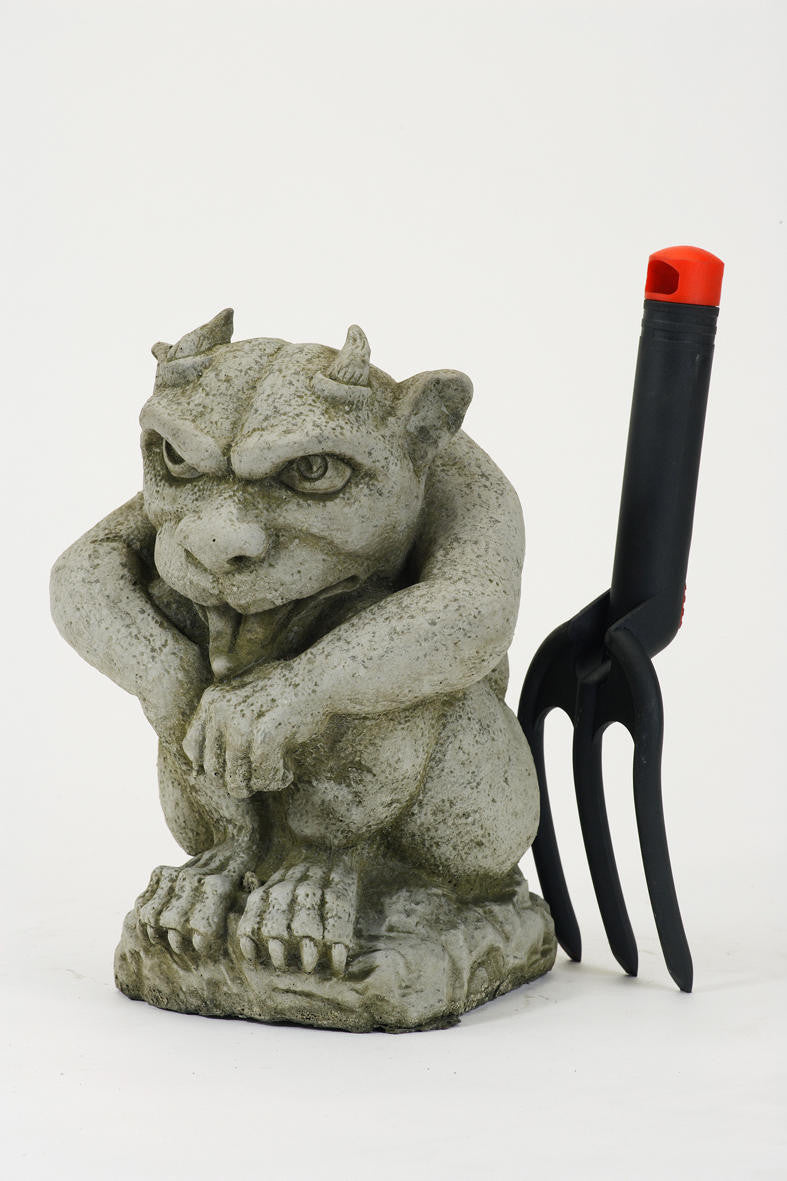 Medium Horned Stone Gargoyle Ornament